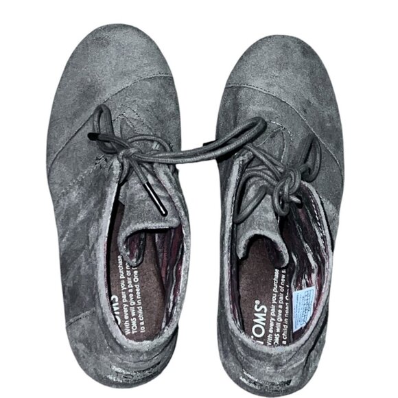 Toms Desert Suede Wedge Ankle Booties Size 8 Beige Comfortable Stylish - Picture 9 of 10